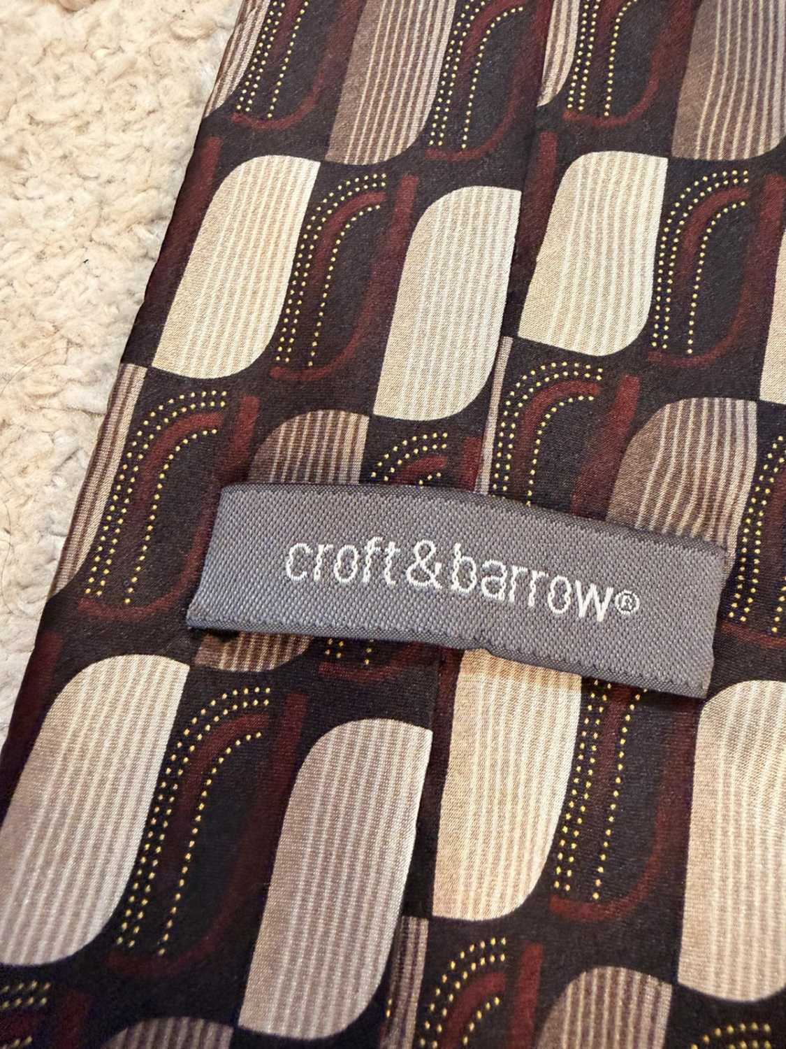 👔 Cravate Croft & Barrow - Soie - Noir, Bordeaux & Beige
