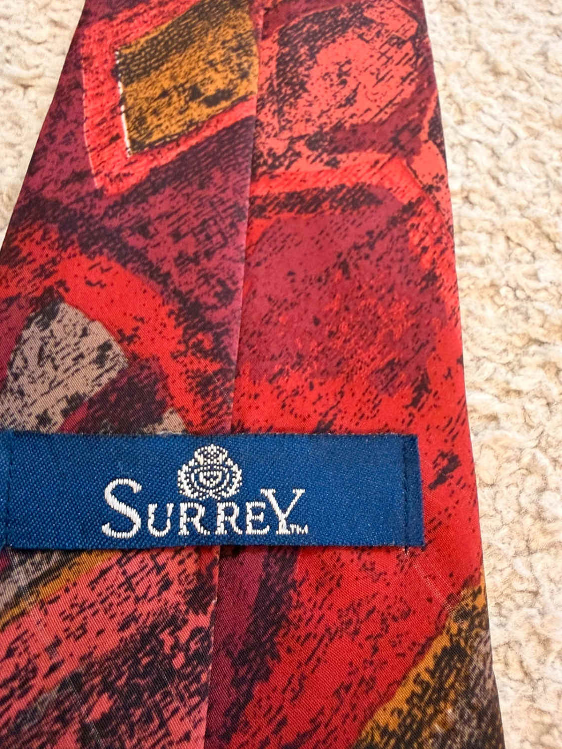 👔 Cravate Surrey - Tons Chauds (Bordeaux, Gris, Marron)
