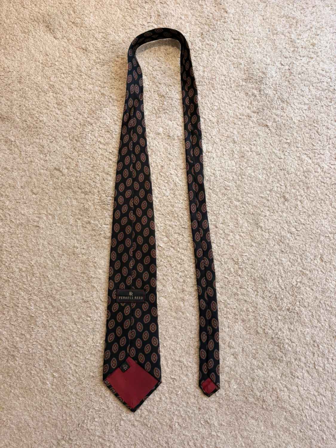 👔 Cravate Ferrell Reed - Soie - Marine & Bordeaux