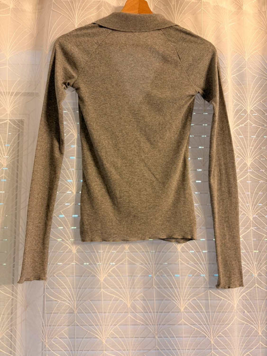 👚 Blouse Zara - Gris - Col V - Femme (S)