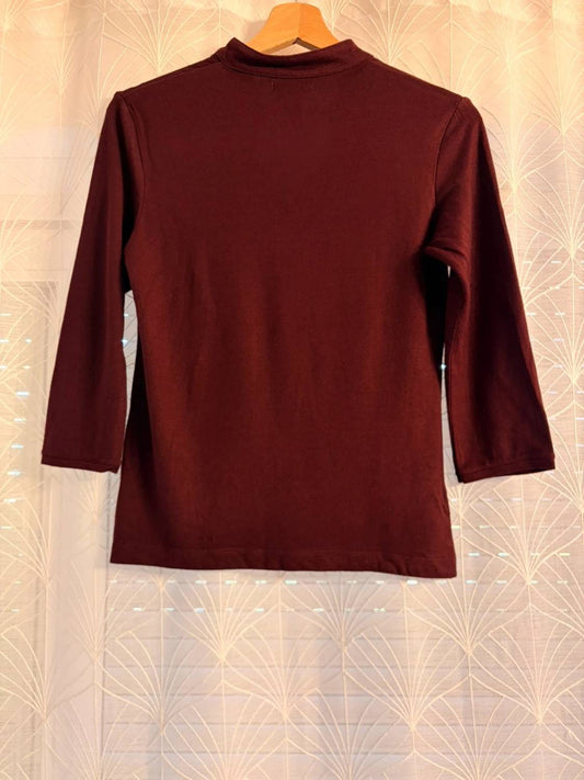 👚 Top Zara - Bordeaux - Col V - Femme (M)