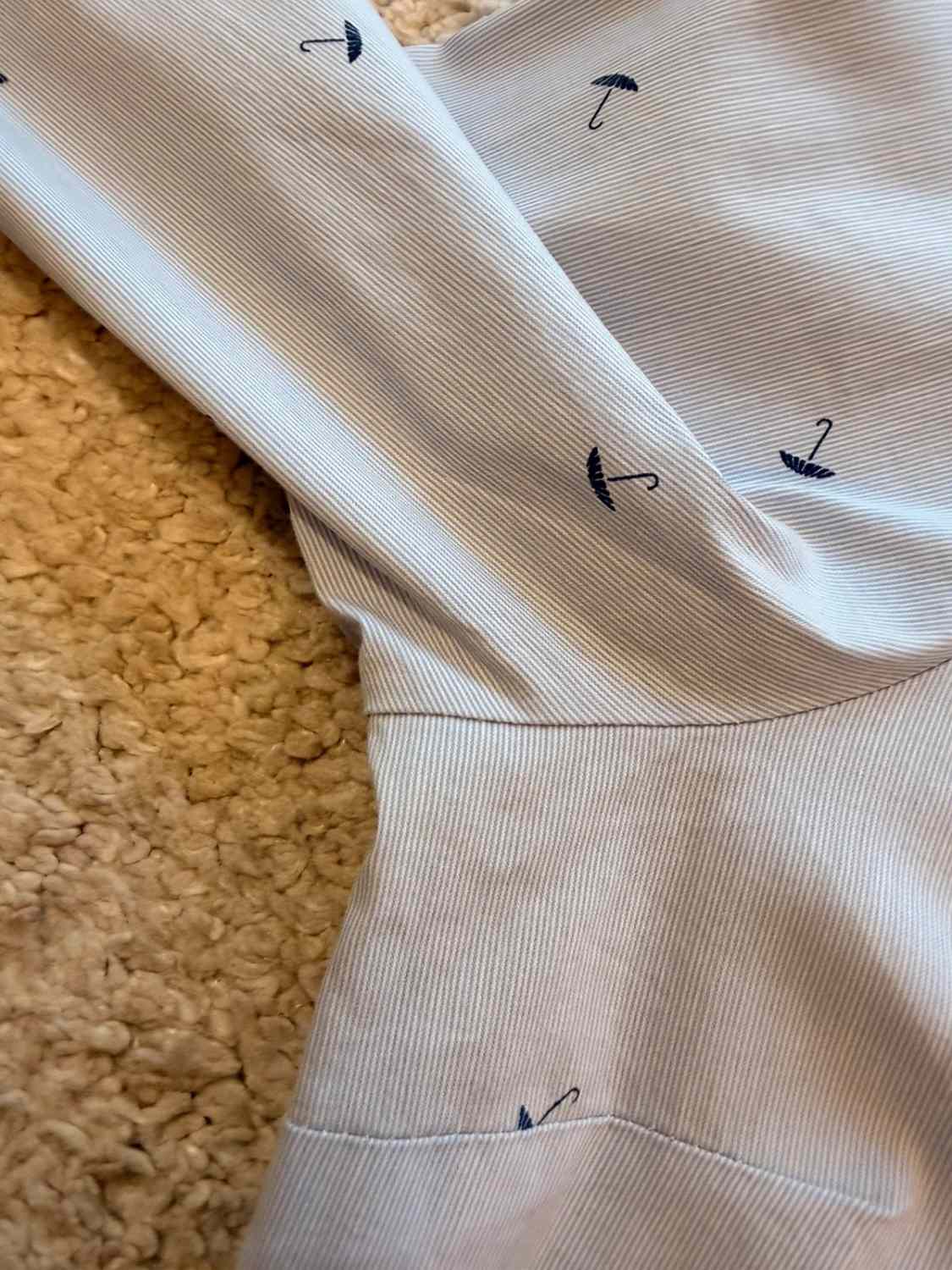 👕 Zara Basic Shirt - Striped - Umbrella Patterns - Women (L)