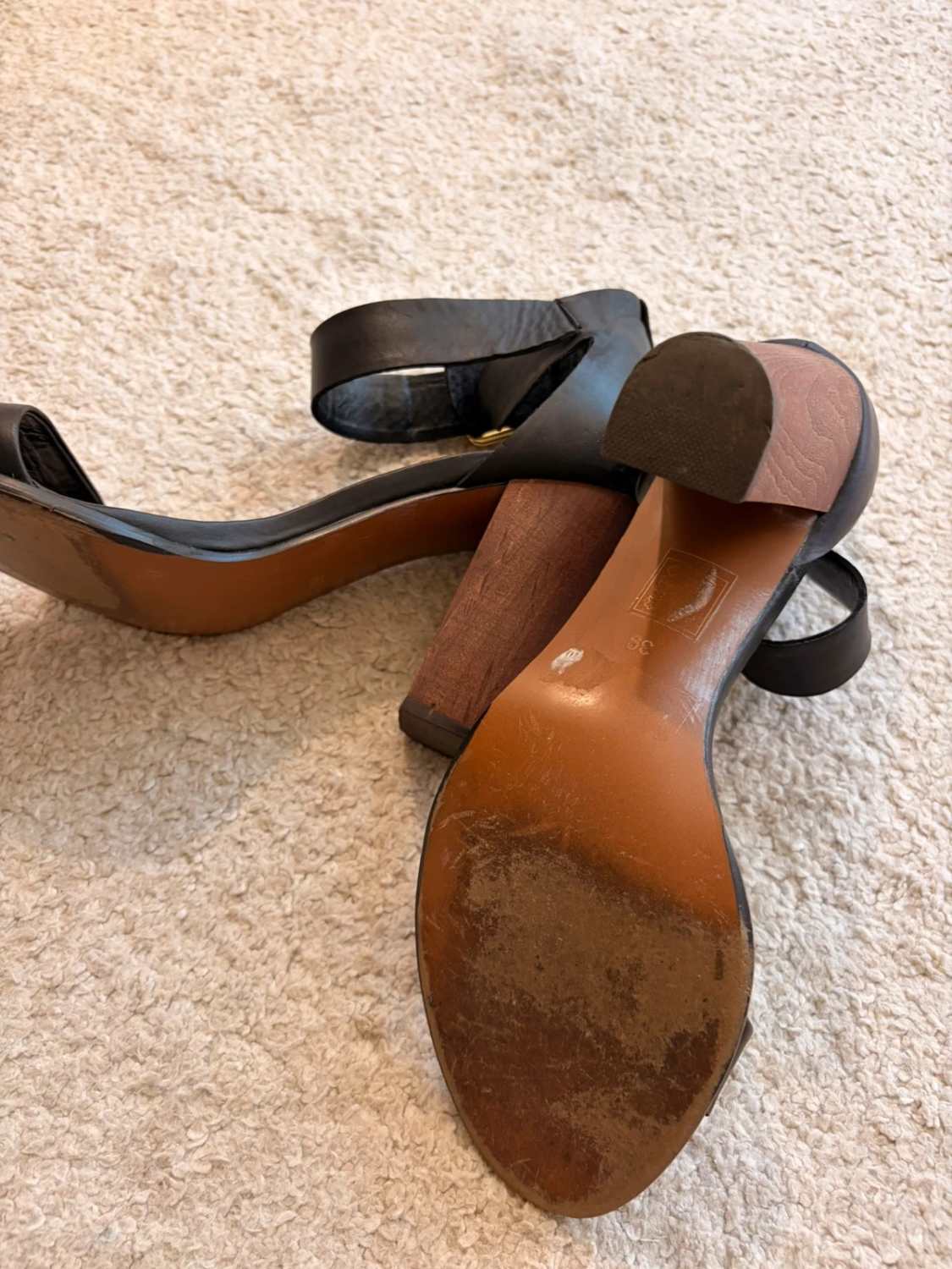 👠 Sandales à talons hauts Minelli - Cuir noir - T.39