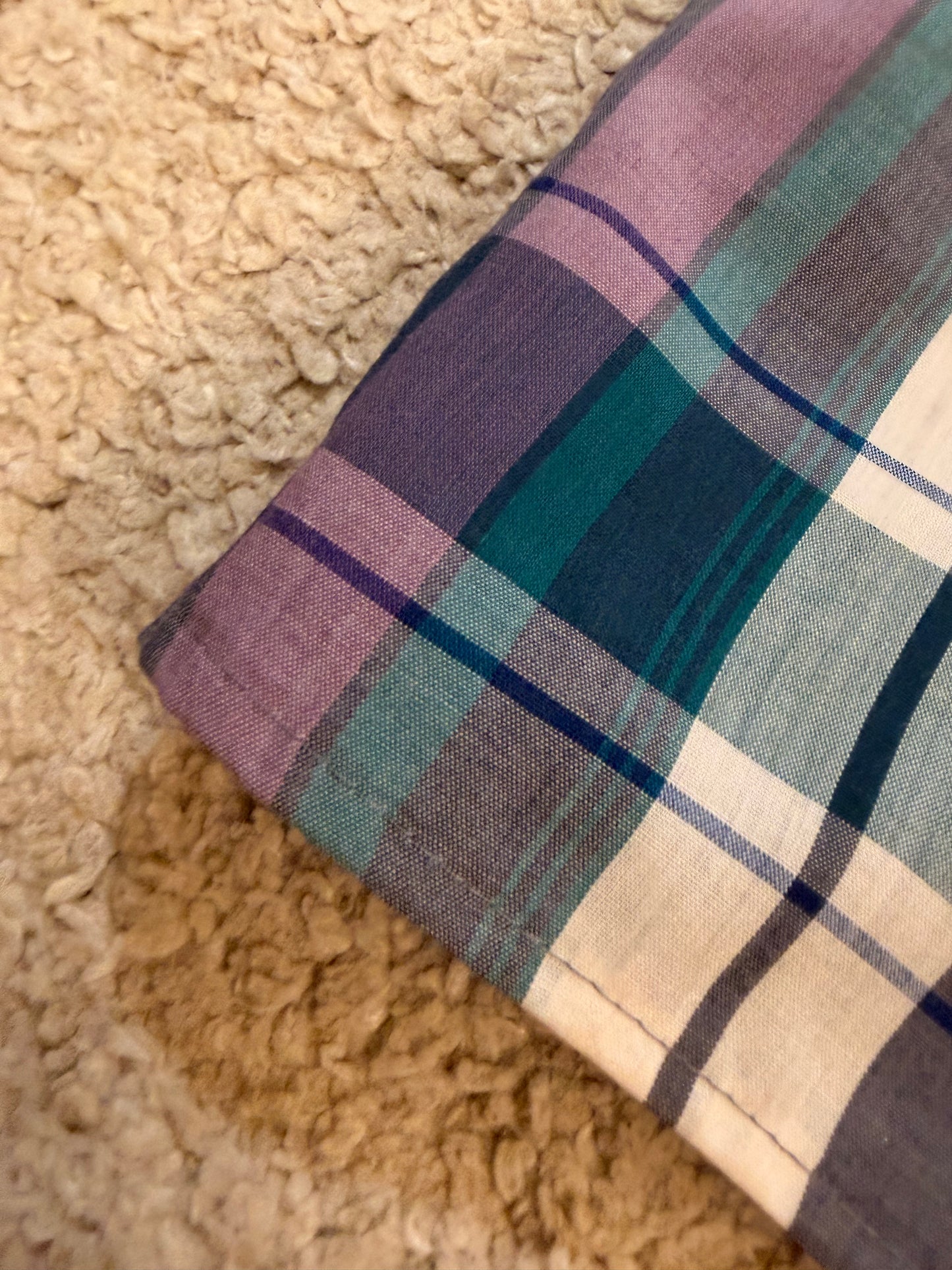 Chemise Pierre Cardin Tartan Gris Violet Bleu Canard – Taille XXL | Seconde Main