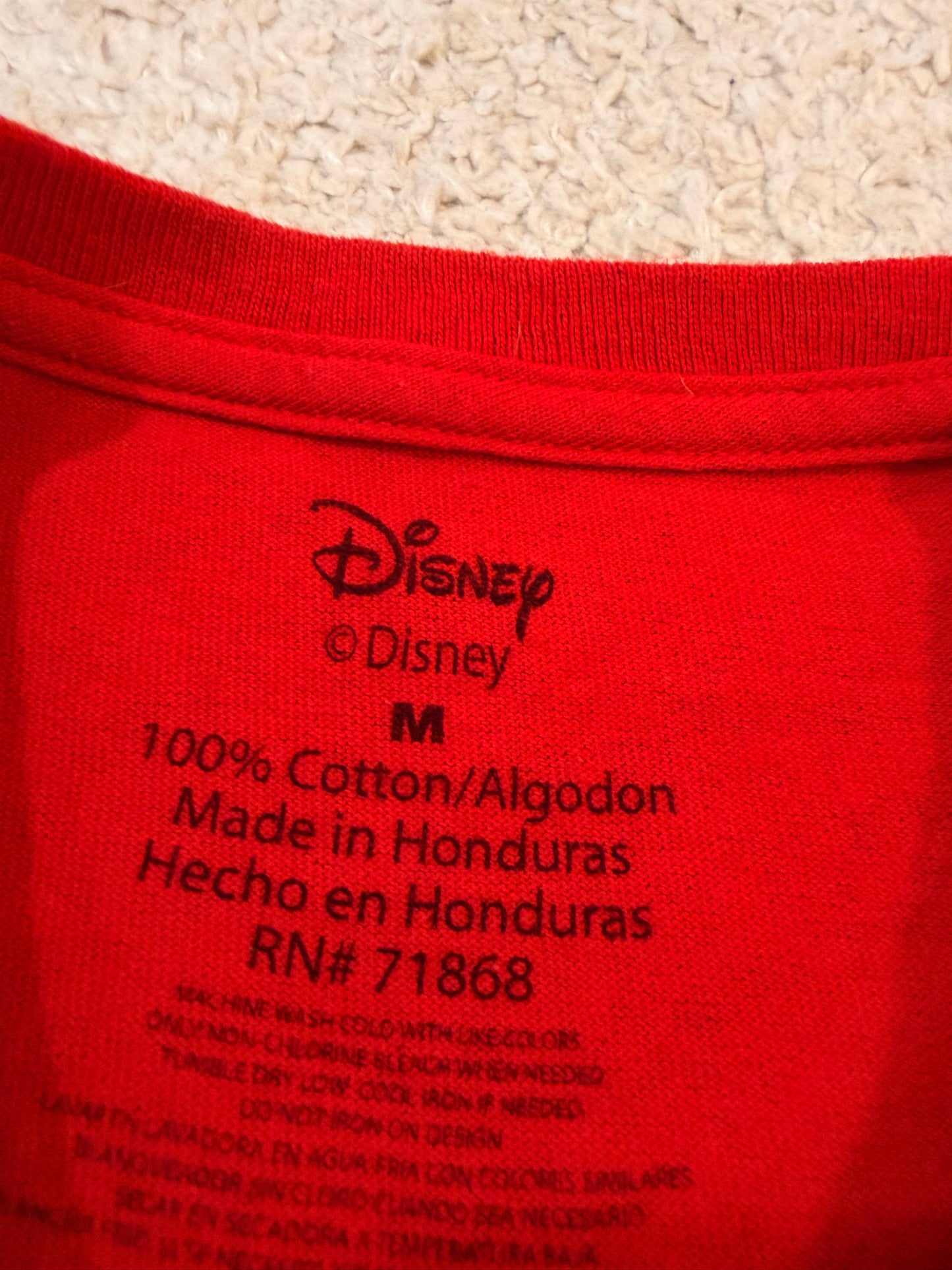 T-shirt Disney Noël Mickey & Minnie Rouge – Taille M (Homme) / L (Femme)