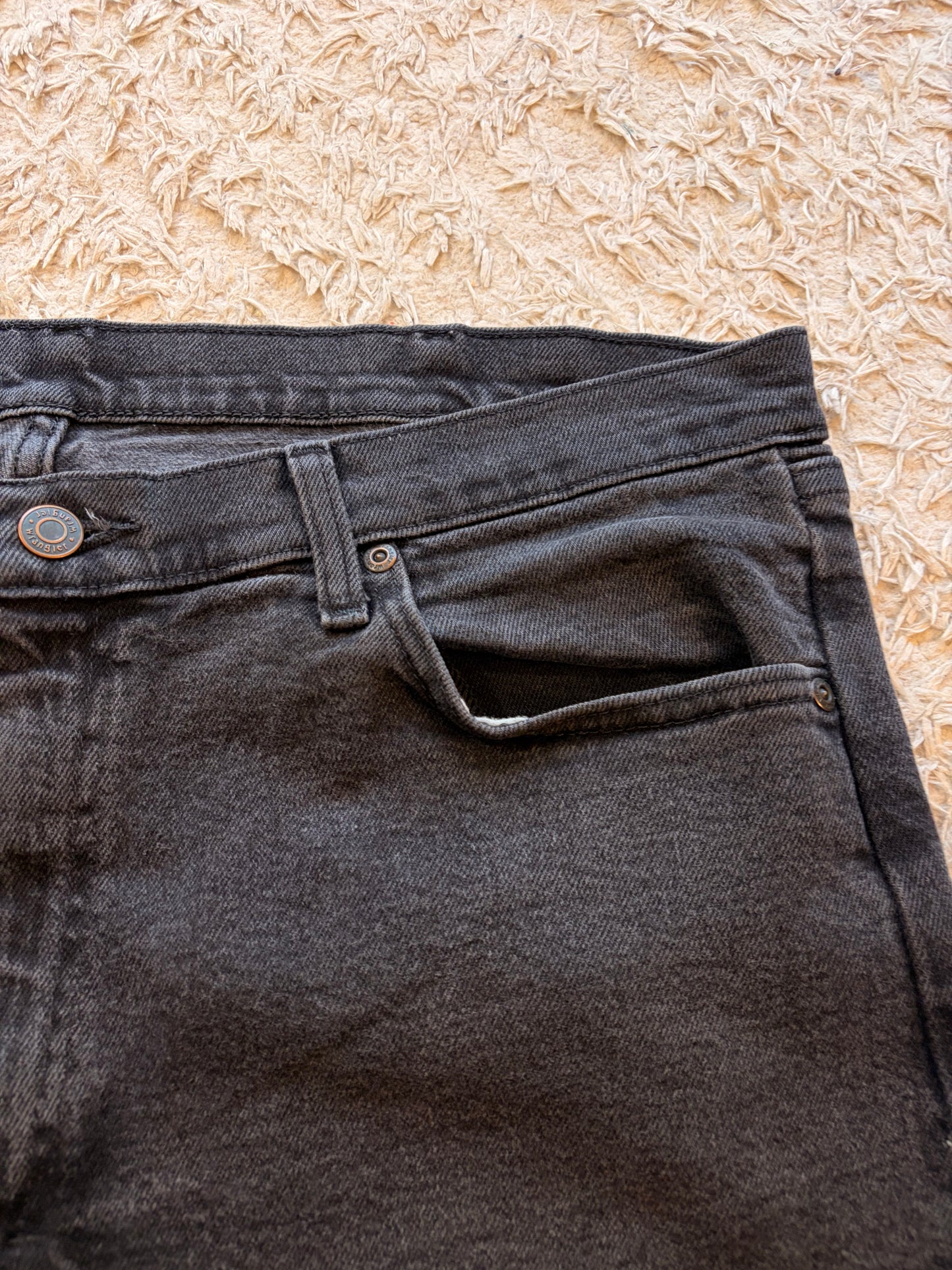 Jean Wrangler Premium Quality Droit Noir Délavé Stretch 99% Coton – Homme – Taille W38/L32
