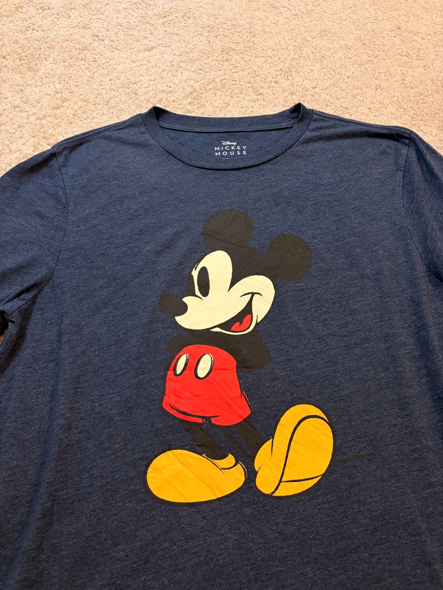 T-shirt Manches Longues Disney Mickey Mouse Bleu Chiné – Taille XL | Seconde Main