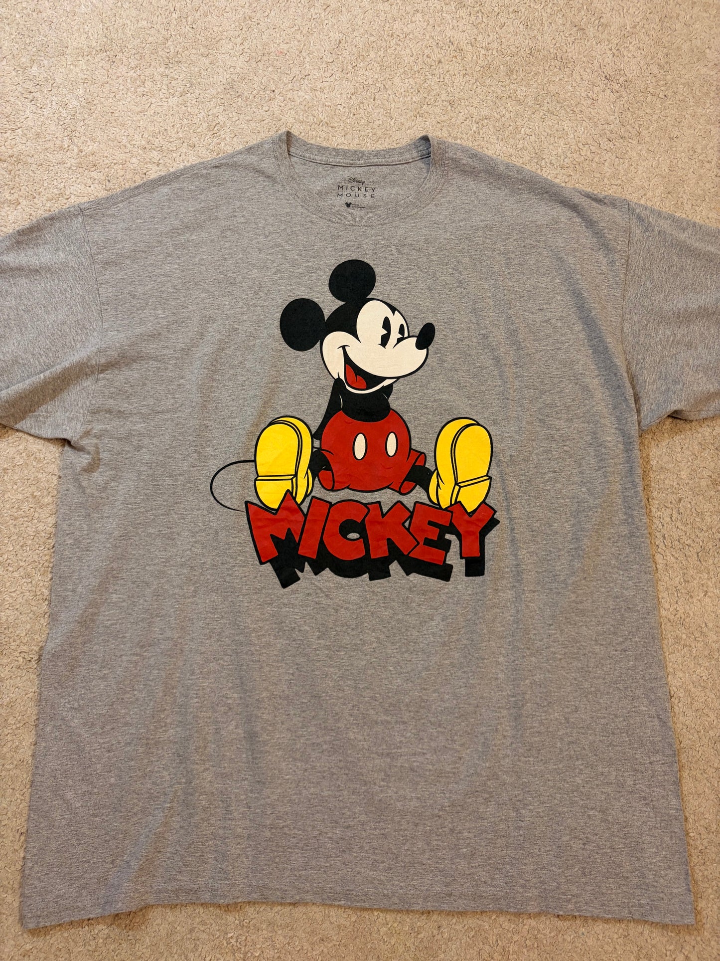 T-shirt Disney Mickey Mouse Gris Chiné Imprimé – Mixte – Taille 2XL/XXL