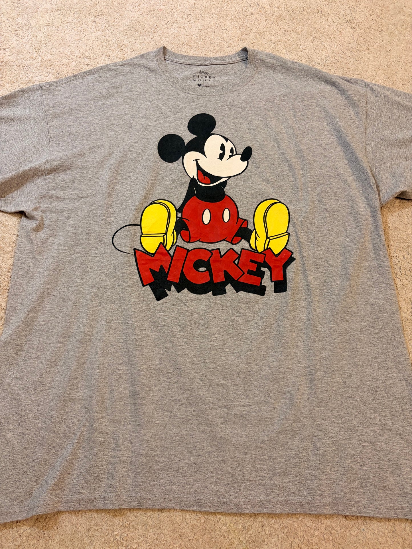 T-shirt Disney Mickey Mouse Gris Chiné Imprimé – Mixte – Taille 2XL/XXL