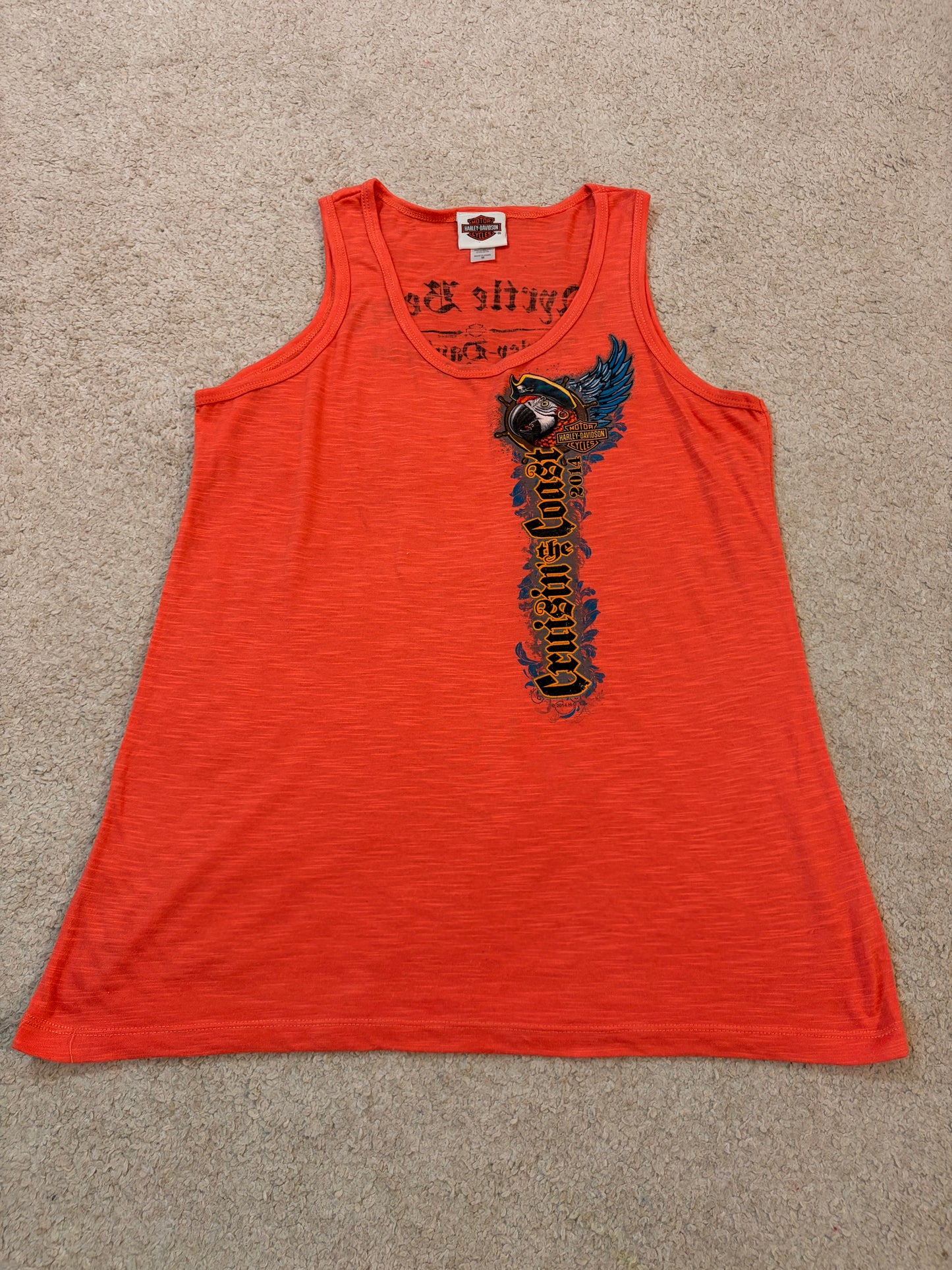 Débardeur Harley-Davidson Collector Cruisin' the Coast 2011 Orange Corail – Femme – Taille M