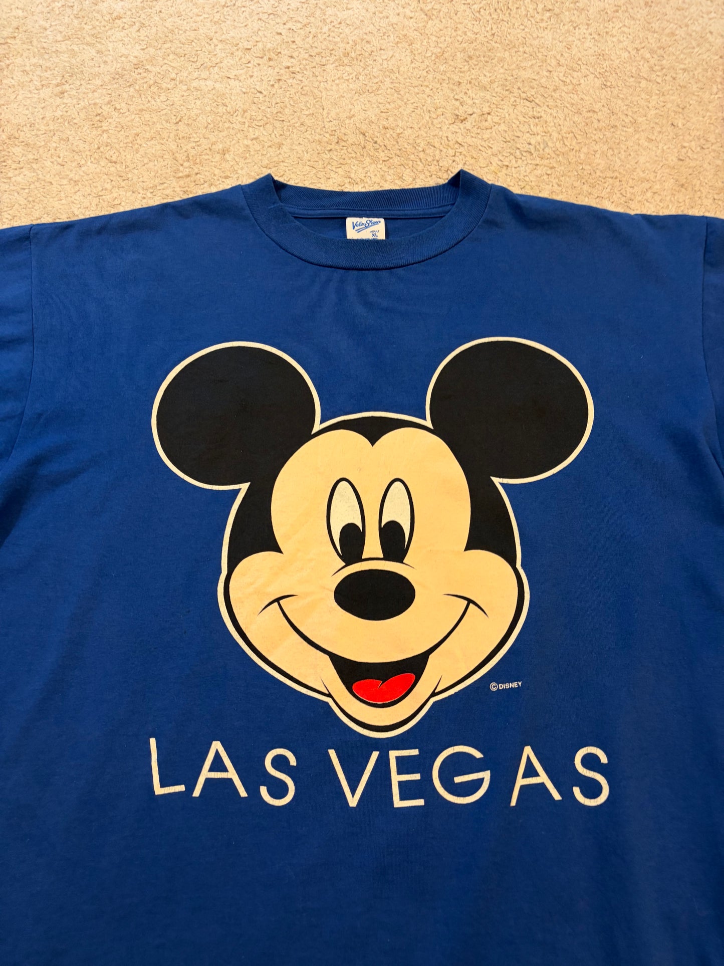 T-shirt Disney Mickey Las Vegas Bleu – Taille XL | Seconde Main