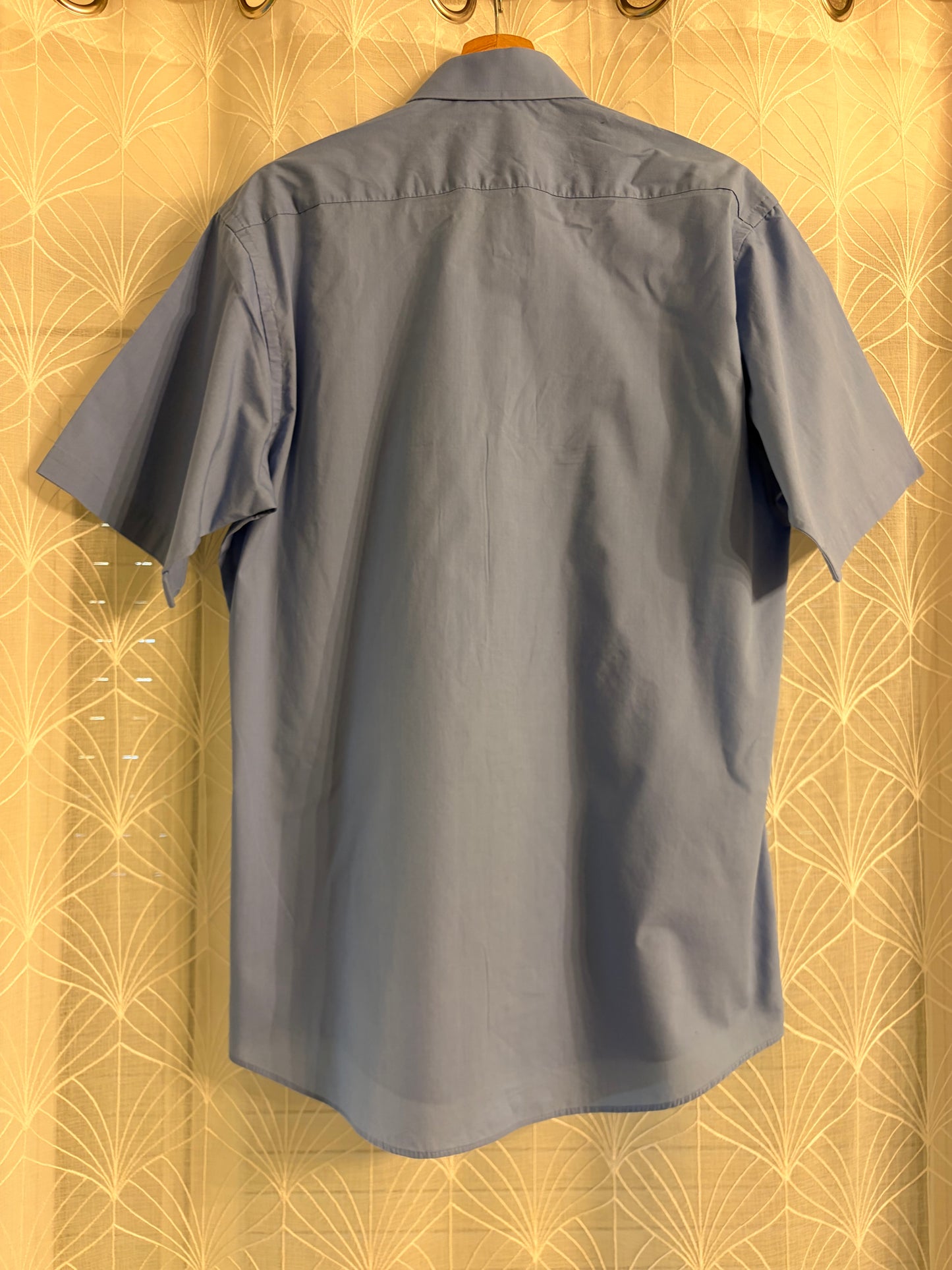 Chemisette Pierre Cardin Bleu Ciel Manches Courtes Col Classique – Homme – Taille 16 (M/L)