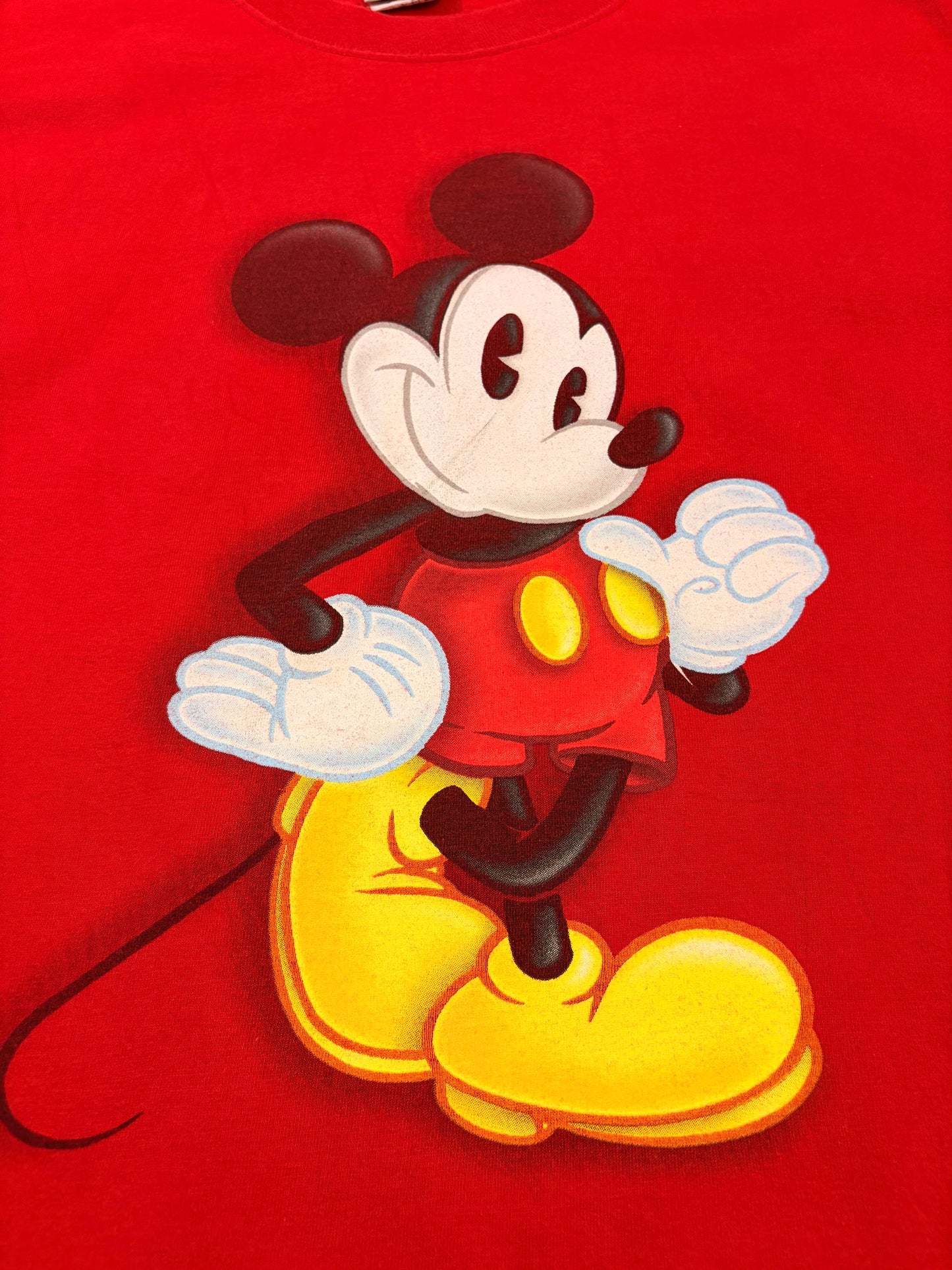 T-shirt Disney Mickey Mouse Classique Rouge Imprimé Vintage – Mixte – Taille XL