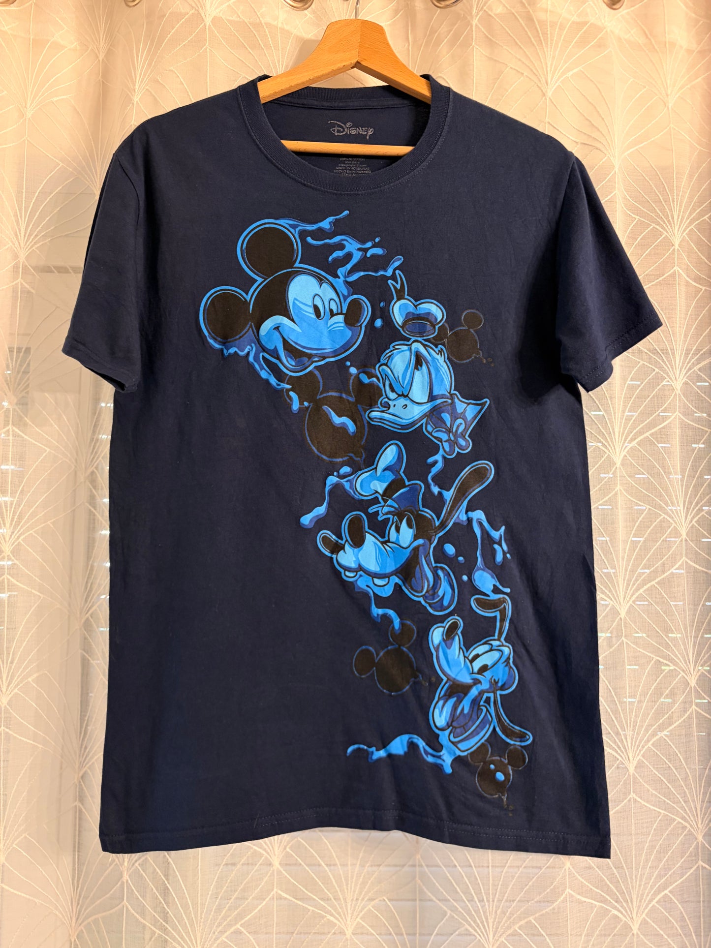 T-shirt Disney Mickey & Friends Bleu Marine Motifs Néon – Taille S | Seconde Main