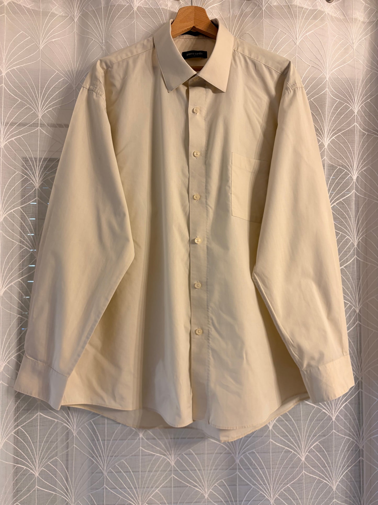Chemise Pierre Cardin Slim Fit Crème/Ivoire Manches Longues – Homme – Taille XL