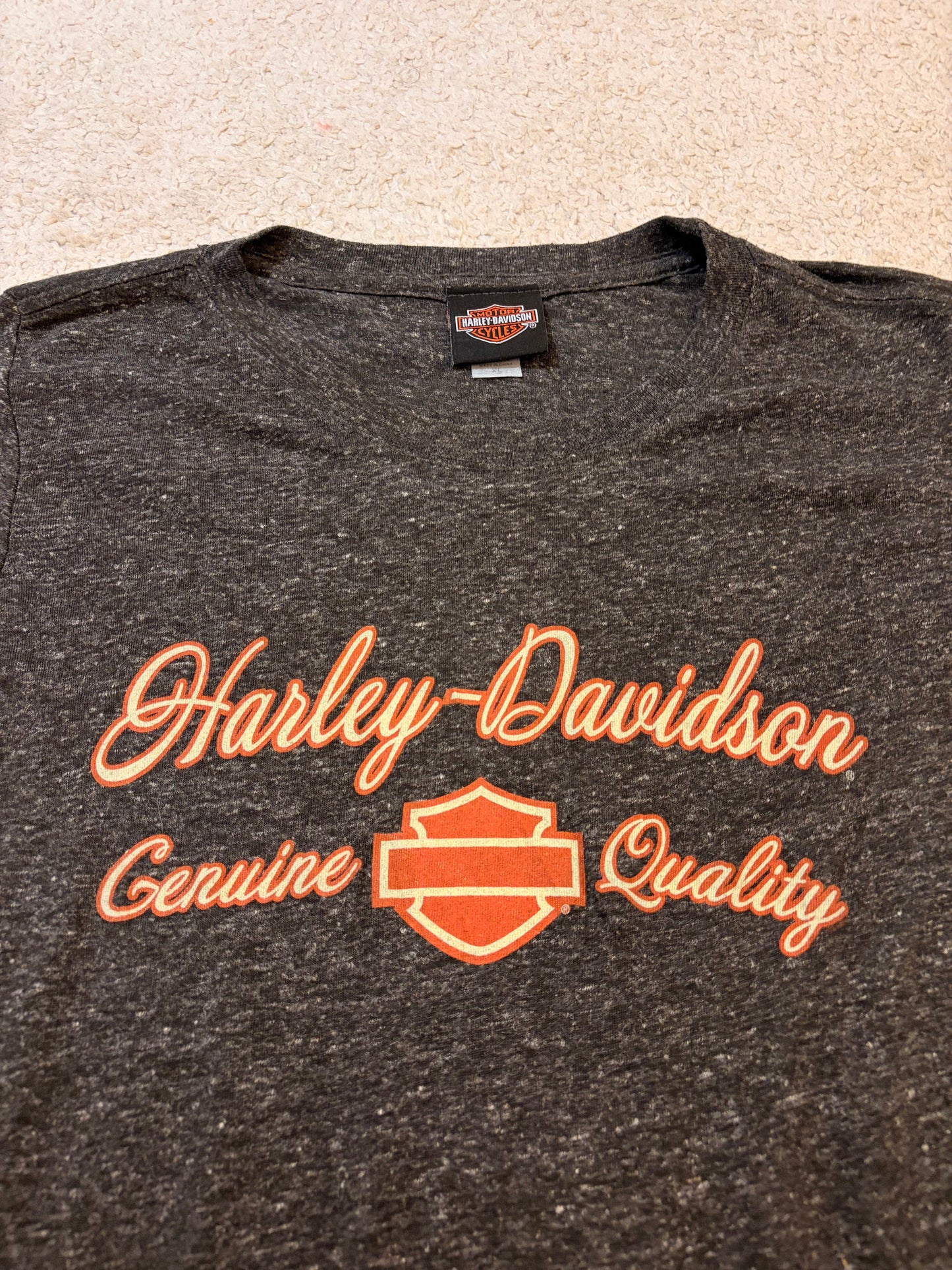 T-shirt Harley-Davidson Genuine Quality Gris Chiné Lin Mélangé – Femme – Taille XL