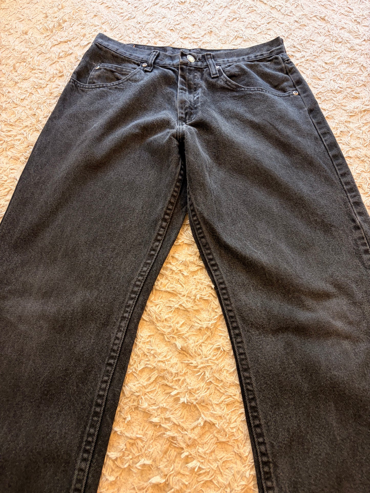 Jean Wrangler Premium Quality Droit Noir Délavé Vintage 100% Coton – Homme – Taille W30/L30