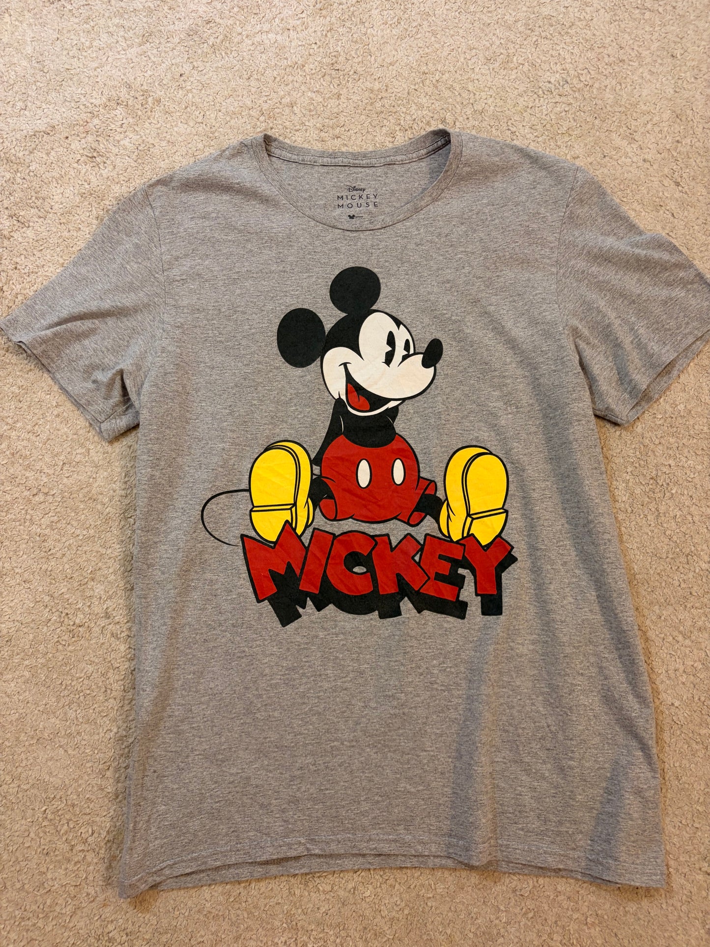 T-shirt Disney Mickey Mouse Vintage Gris Chiné – Taille M