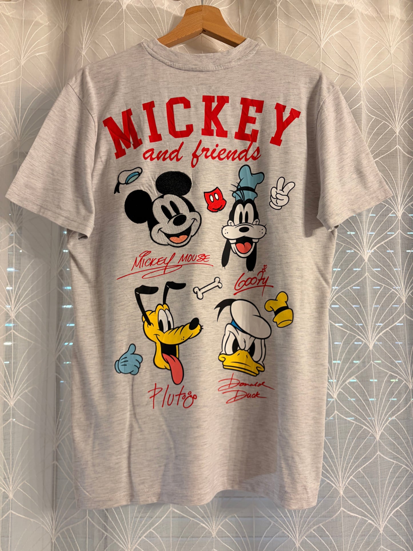 T-shirt à Poche Disney Mickey & Co. Gris Clair Chiné – Taille S | Seconde Main