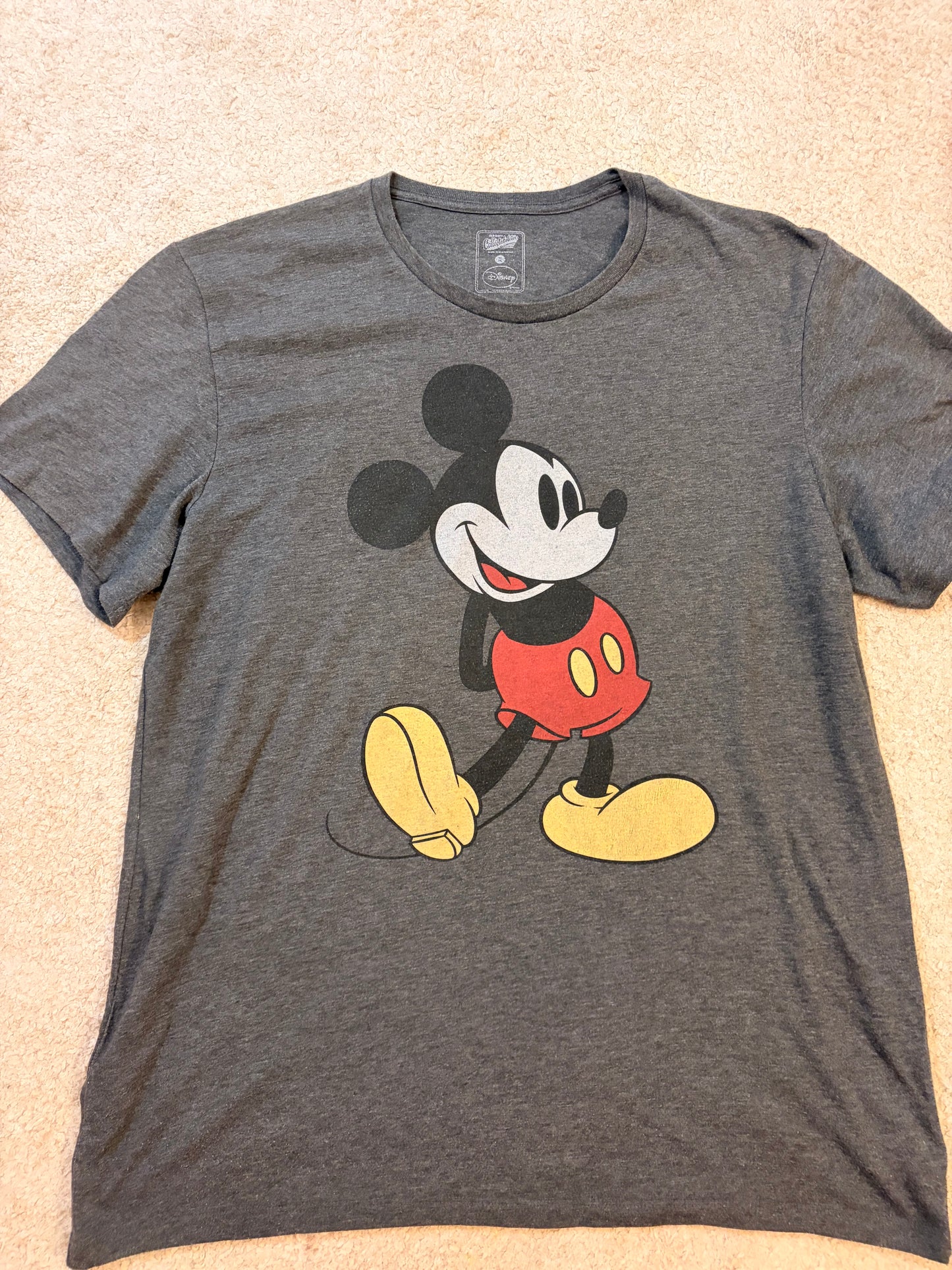 T-shirt Disney x Old Navy Mickey Mouse Gris Anthracite Chiné Coton/Polyester – Taille XL | Seconde Main