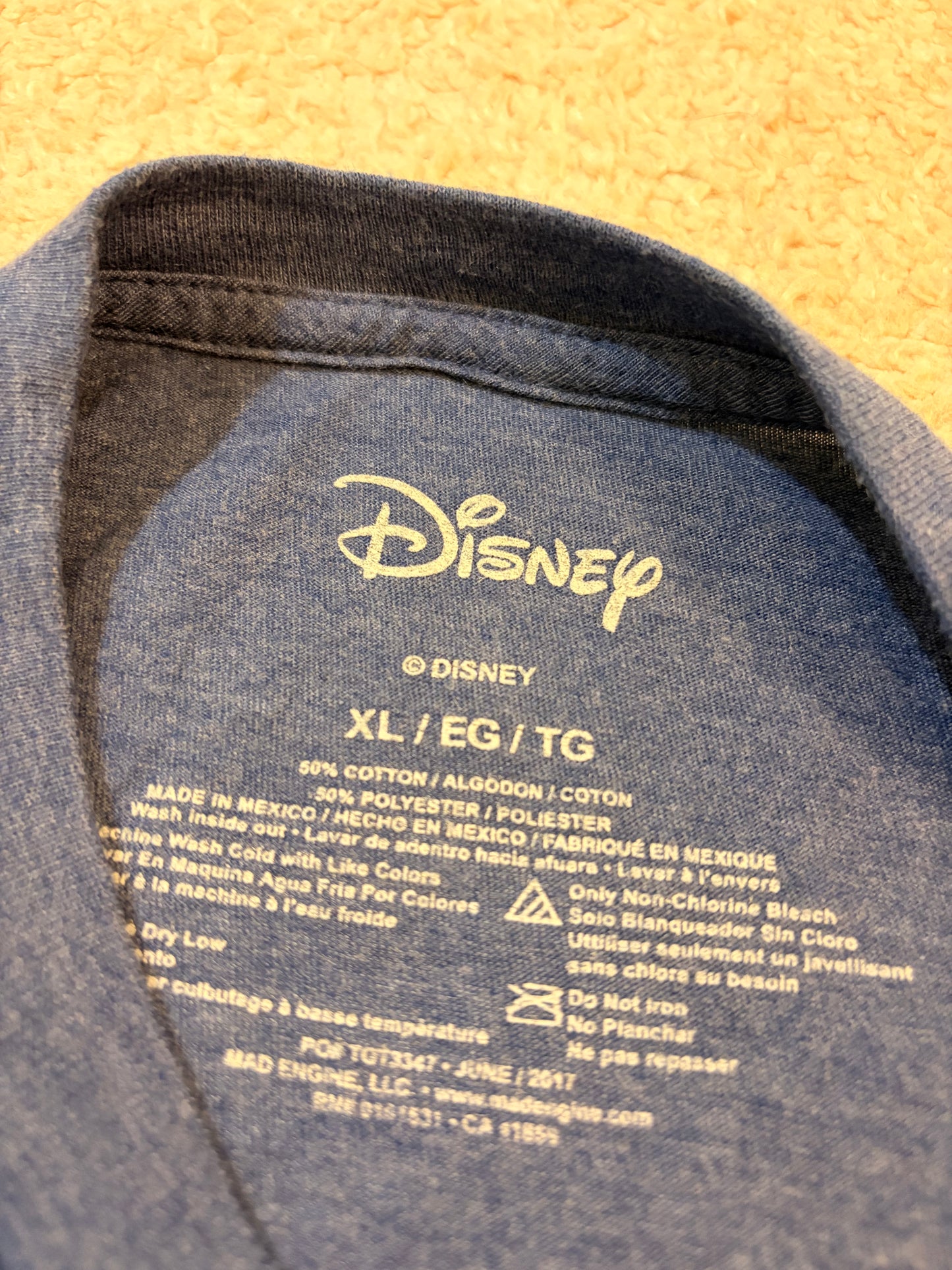 T-shirt Disney Mickey Donald Dingo Pluto Bleu Chiné – Taille S Femme