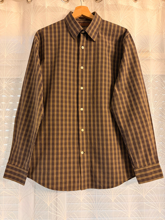 Chemise Perry Ellis 100% Coton à Carreaux Manches Longues – Homme – Taille XL