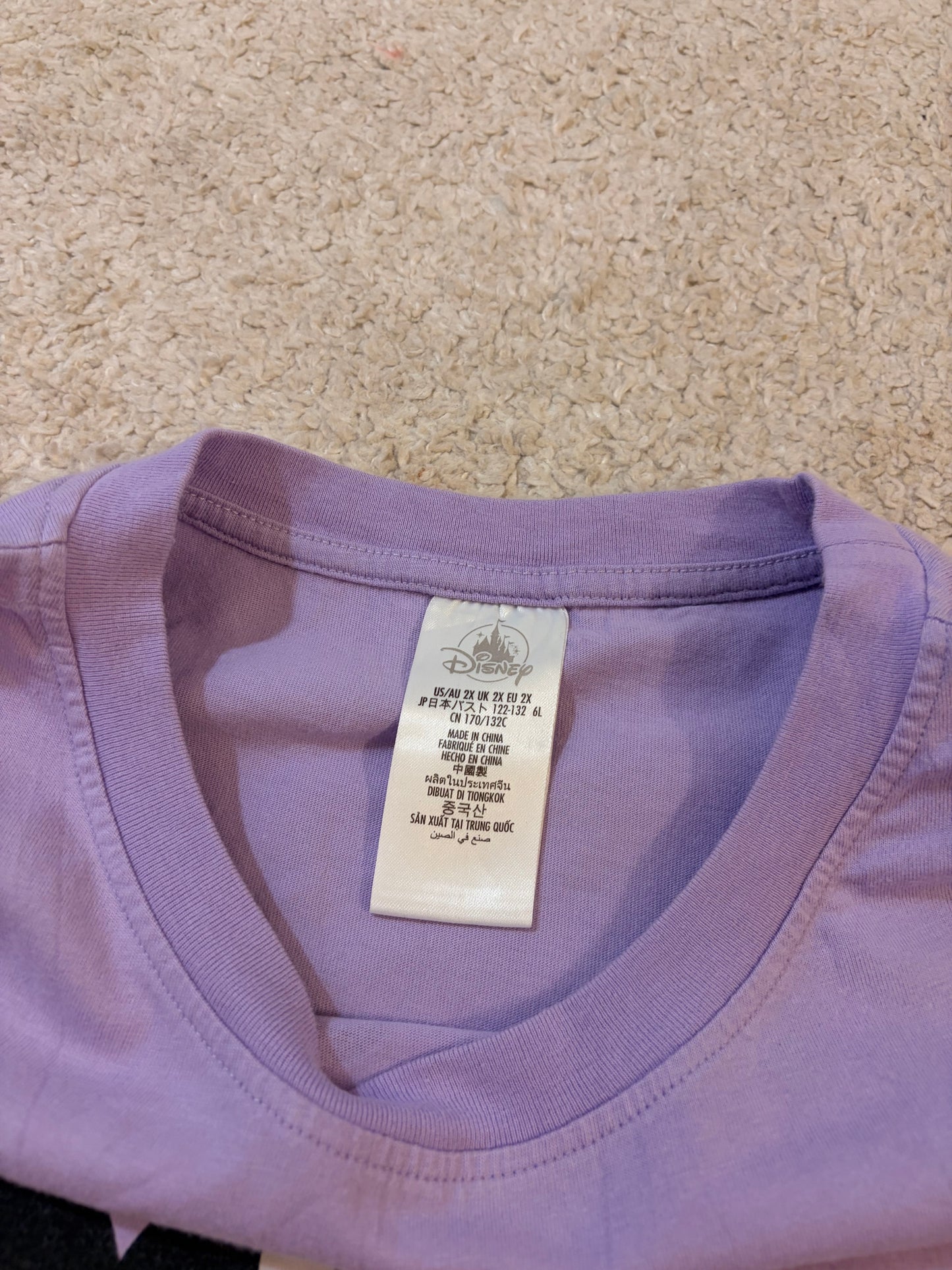 T-shirt Walt Disney World Mickey Mouse Lilas/Violet Pastel Boxy – Mixte – Taille 2XL/3XL