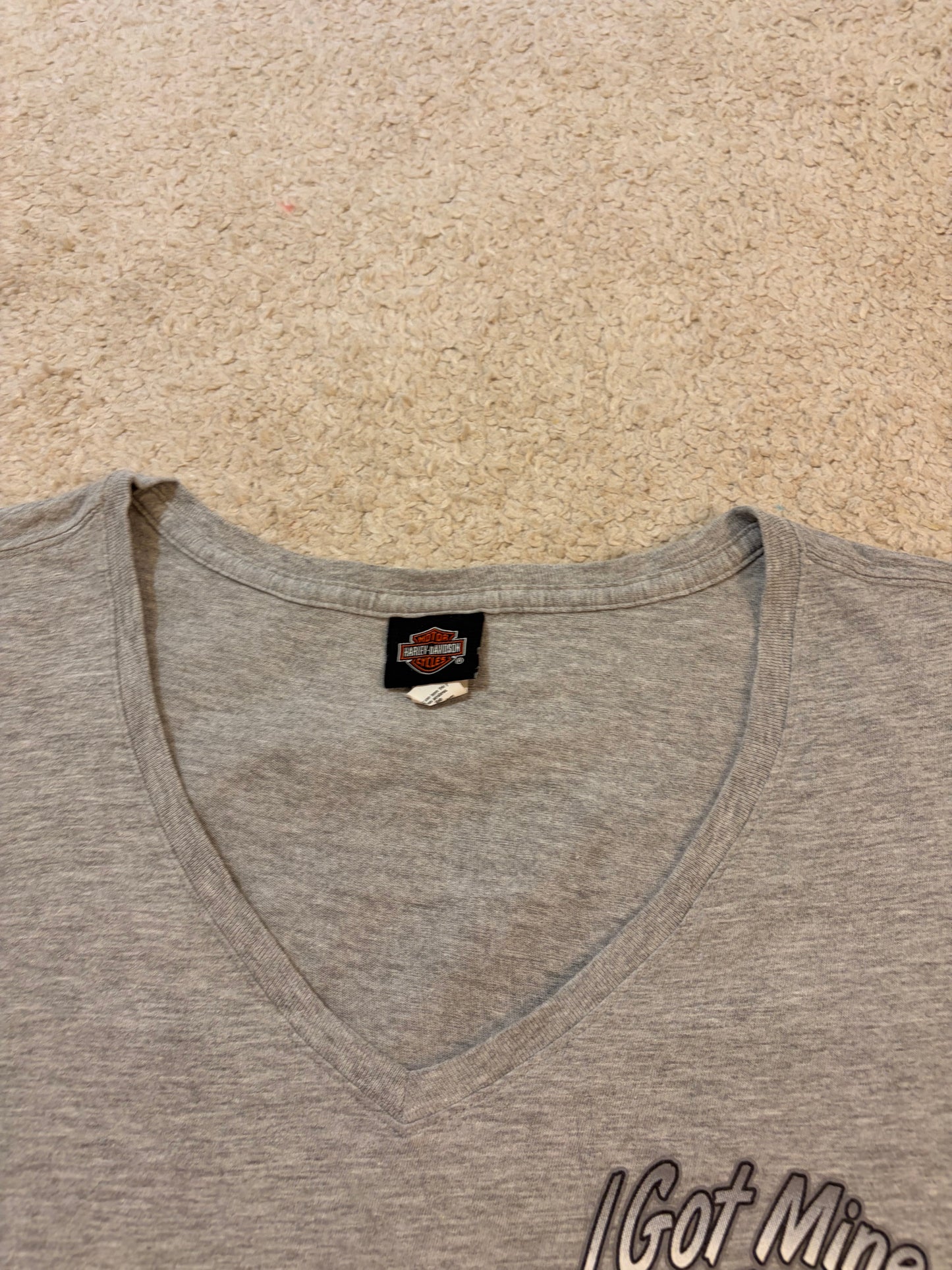 T-shirt Harley-Davidson « I Got Mine » Col V Gris Chiné – Femme – Taille L