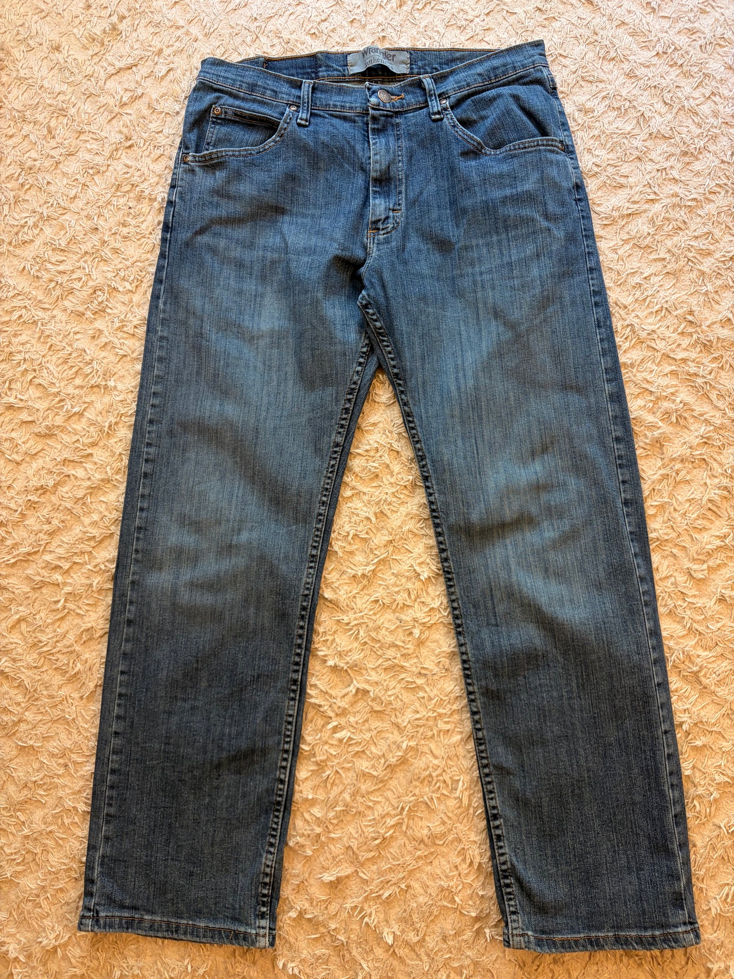 Jean Wrangler Authentics Droit Bleu Brut Indigo Stretch – Homme – Taille W32/L28