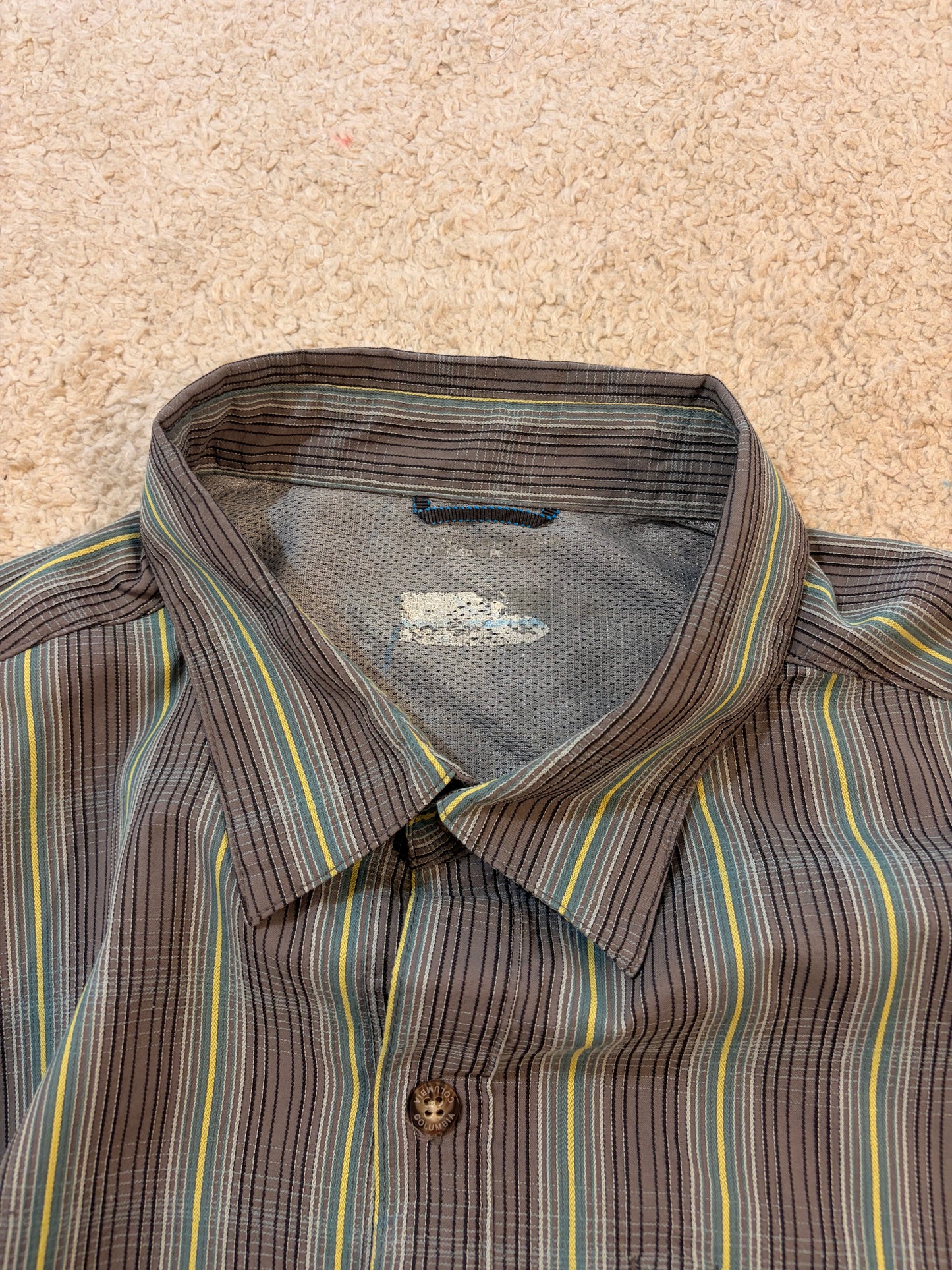 Chemise Technique Columbia Randonnée Grise Rayures Poche Zippée – Homme – Taille XL