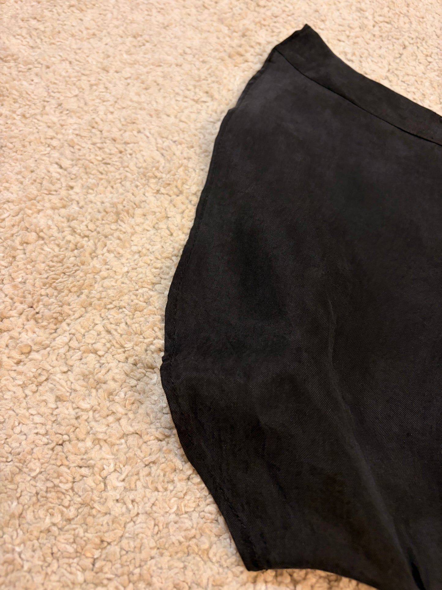 Robe Courte Zara Noire Lyocell Manches Volantées – Femme – Taille S