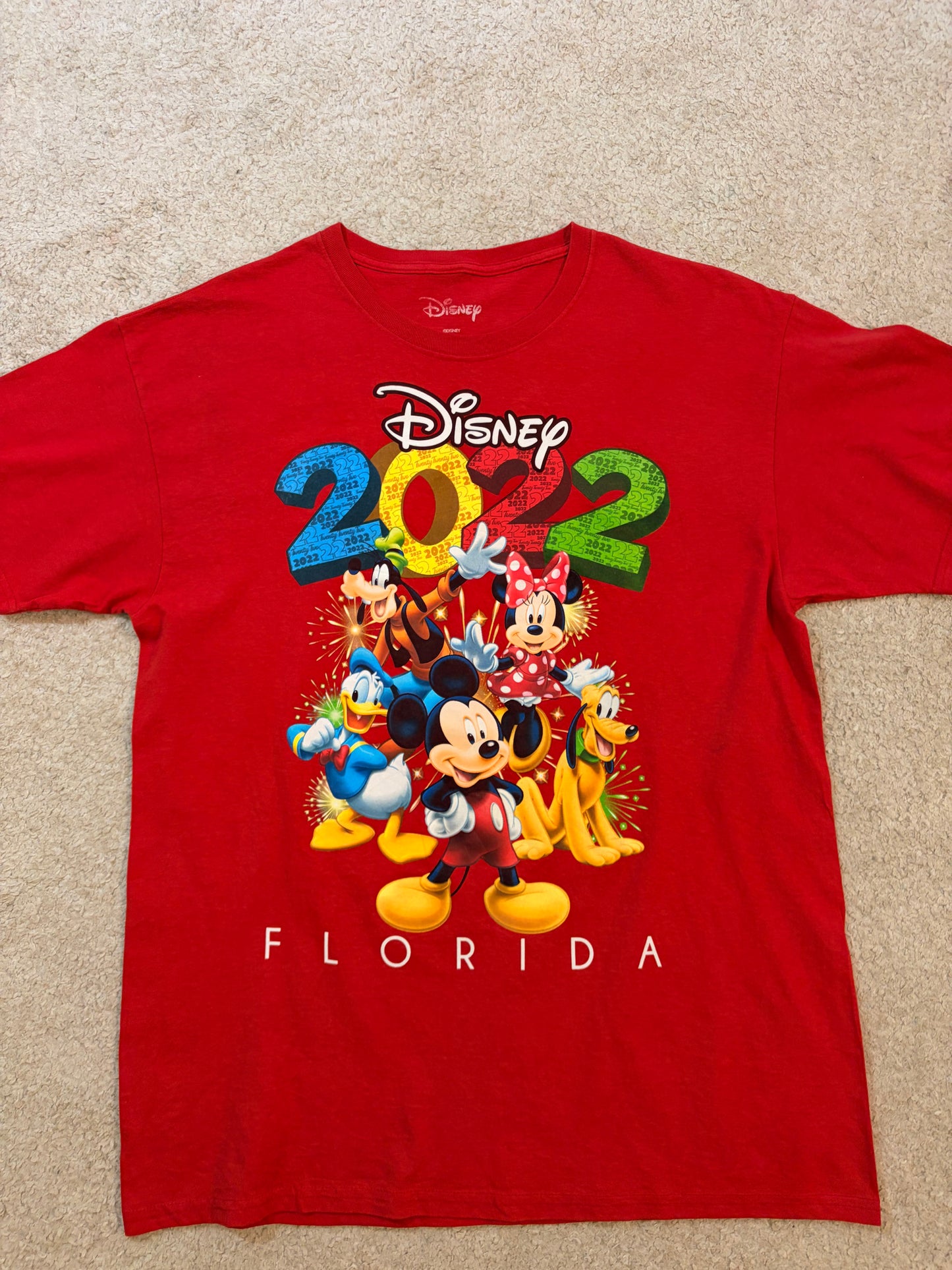 T-shirt Disney Florida 2022 Mickey & ses Amis Rouge – Taille L