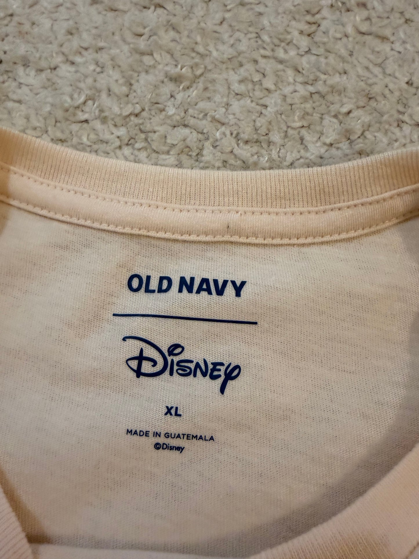 T-shirt Disney x Old Navy Mickey Mouse Basketball Rétro 90s Beige – Taille XL | Seconde Main