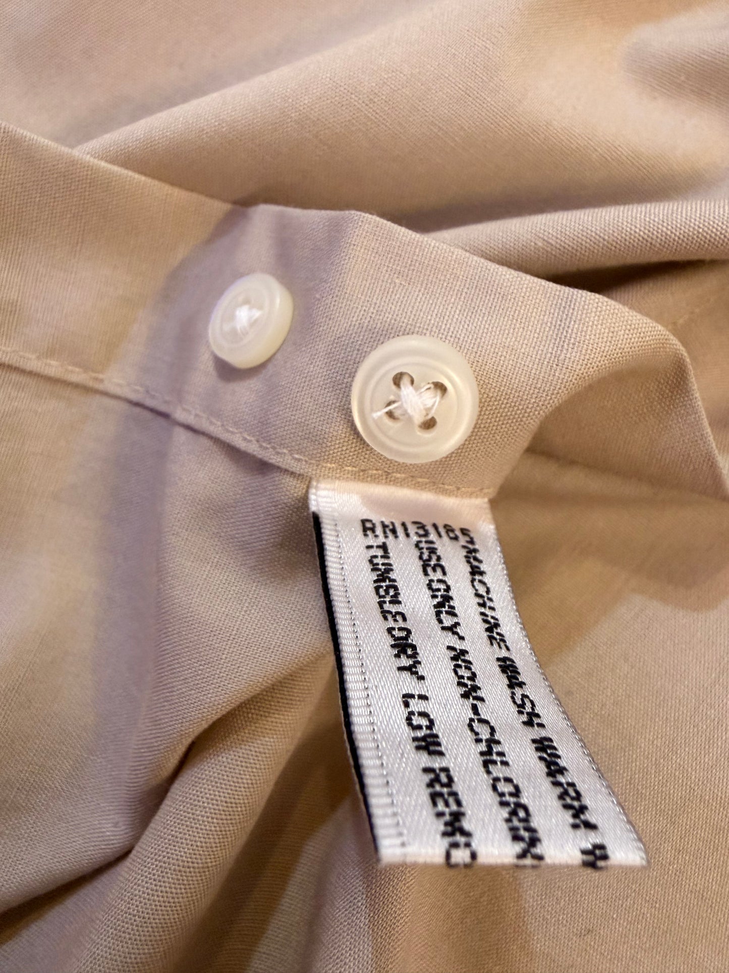 Chemise Pierre Cardin Beige Manches Longues Grande Taille – Homme – Taille 17½ (XXL/3XL)