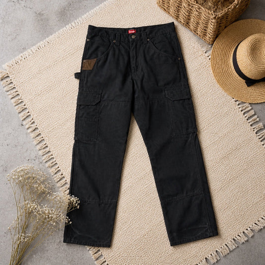 Pantalon cargo Wrangler RIGGS Workwear 100% coton Ripstop noir W34/L32 longueur 109 cm entrejambe 83 cm bas de jambe 23 cm – Homme | Mode Seconde
