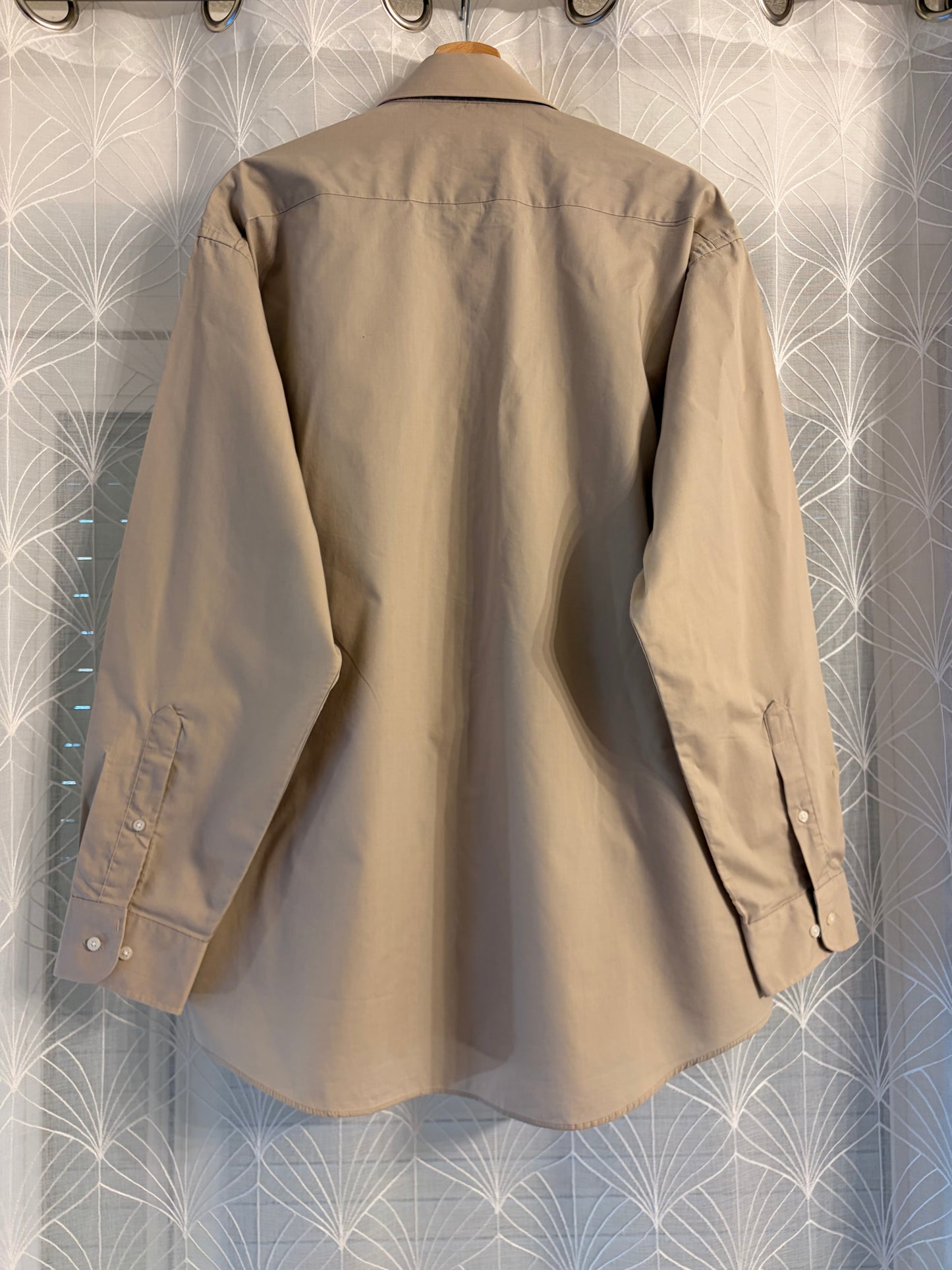 Chemise Pierre Cardin Beige Manches Longues Grande Taille – Homme – Taille 17½ (XXL/3XL)