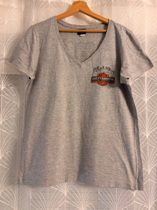 T-shirt Harley-Davidson « I Got Mine » Col V Gris Chiné – Femme – Taille L