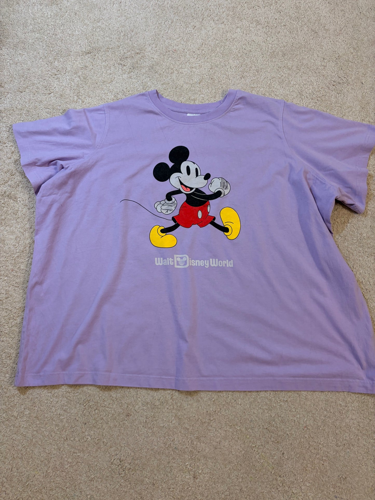 T-shirt Walt Disney World Mickey Mouse Lilas/Violet Pastel Boxy – Mixte – Taille 2XL/3XL