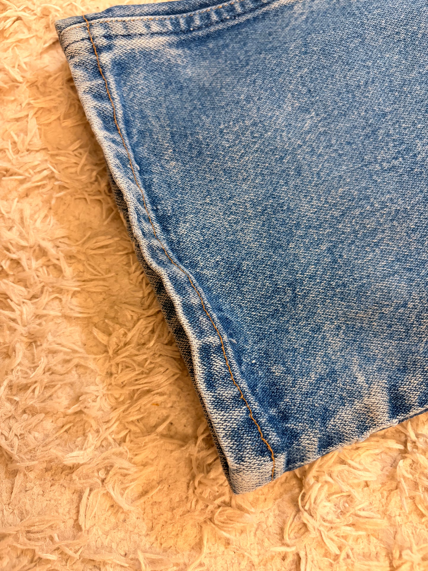 Jean Wrangler 946DEN Regular Fit Bleu Stonewash Light Blue 100% Coton Denim Lourd Patine Vintage W38/L30 – Homme