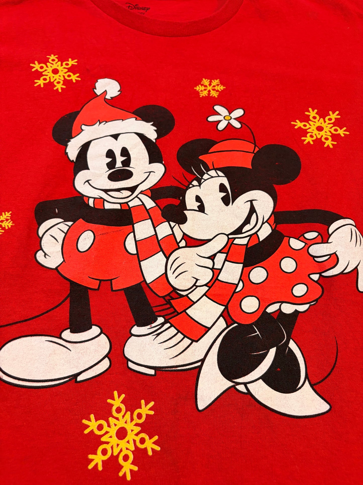 T-shirt Disney Noël Mickey & Minnie Rouge – Taille M (Homme) / L (Femme)