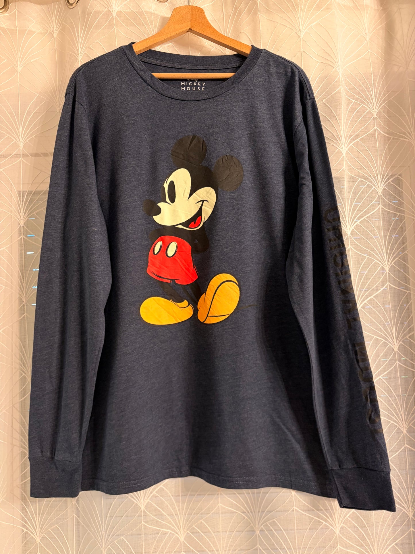 T-shirt Manches Longues Disney Mickey Mouse Bleu Chiné – Taille XL | Seconde Main