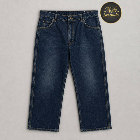 Jean Wrangler Rugged Wear bleu foncé indigo 100% coton lourd bouton logoté rivets cuivre W40/L29 – Homme – Taille 50 | Mode Seconde