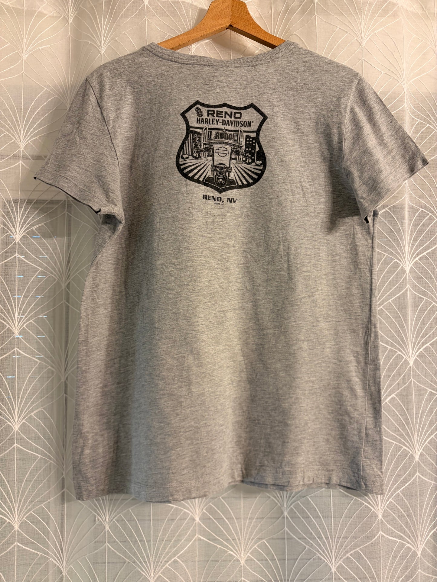 T-shirt Harley-Davidson « I Got Mine » Col V Gris Chiné – Femme – Taille L