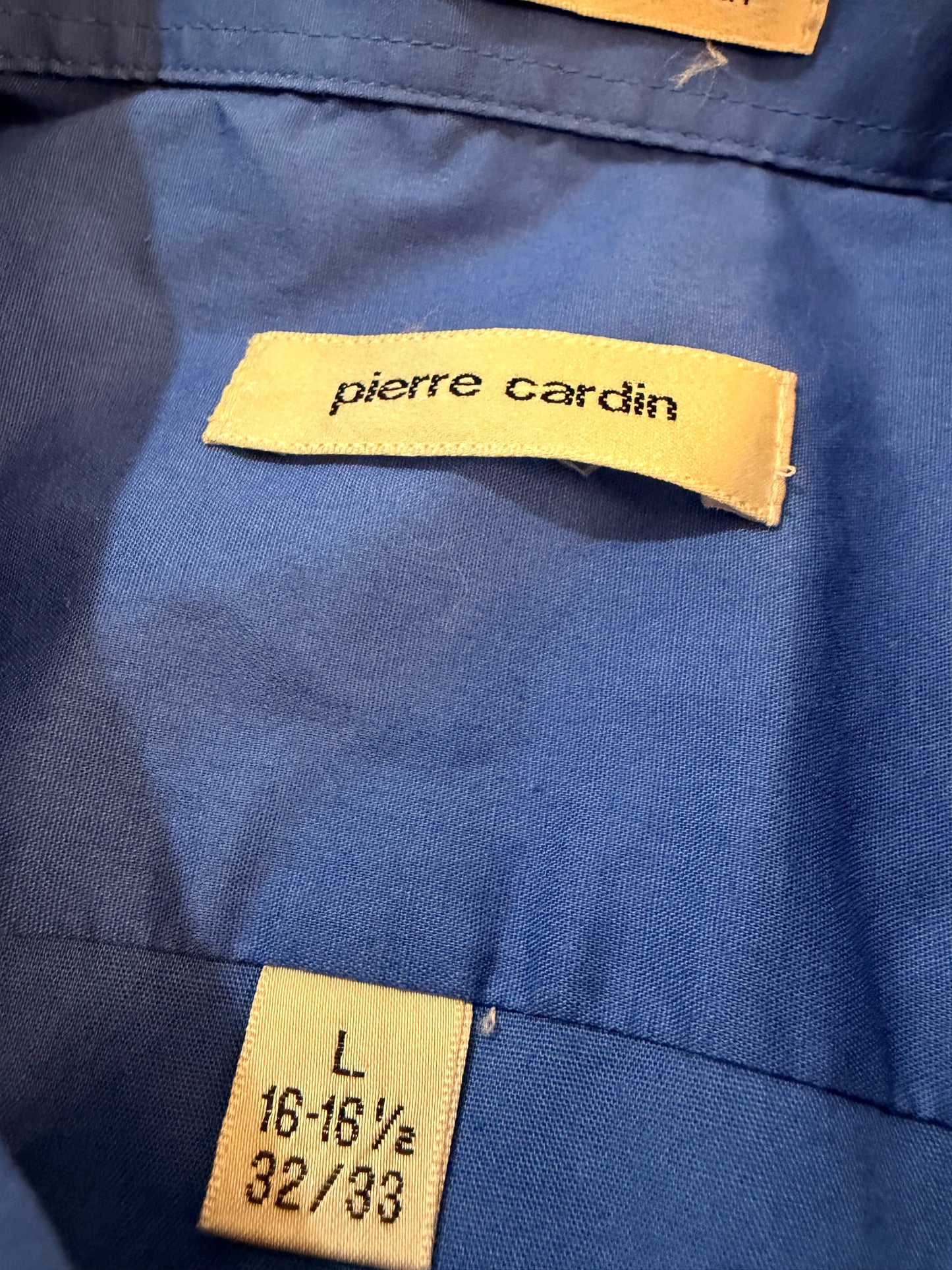 Chemise Pierre Cardin Bleu Roi Manches Longues Col Classique – Homme – Taille L