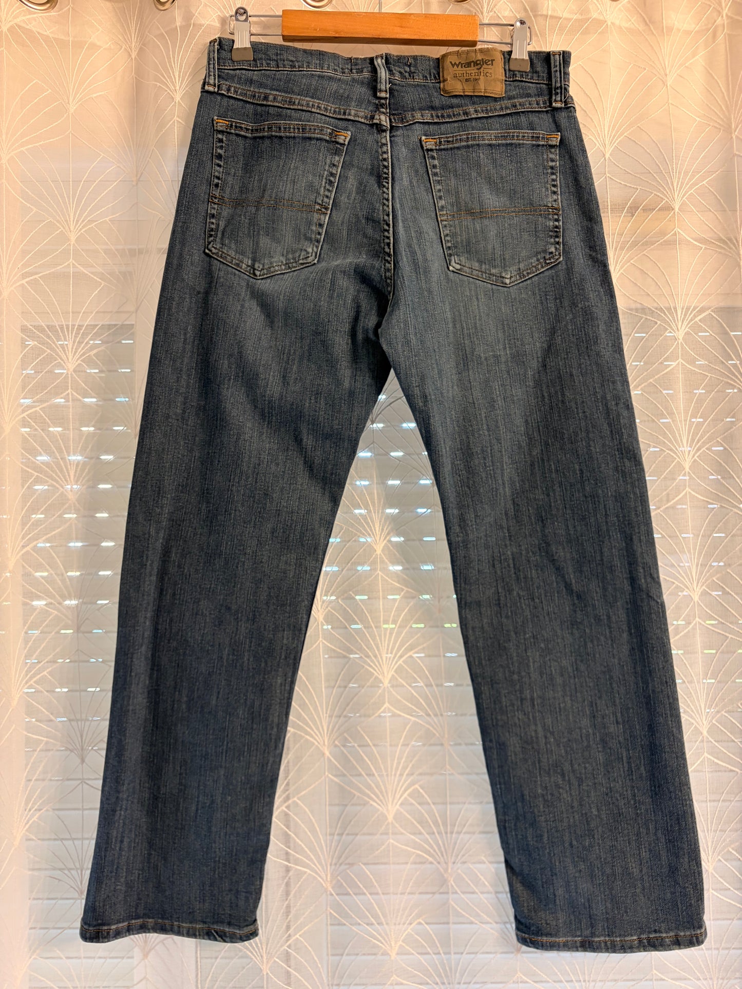 Jean Wrangler Authentics Droit Bleu Brut Indigo Stretch – Homme – Taille W32/L28