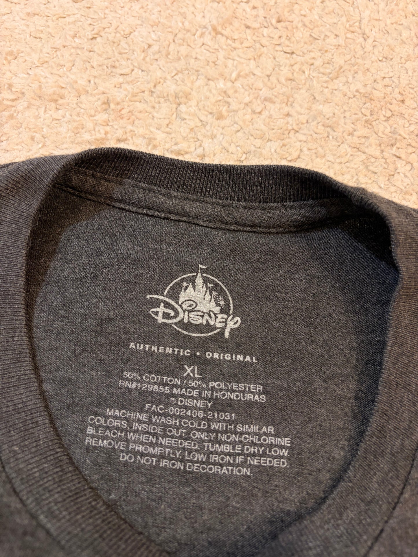 T-shirt Walt Disney World Florida Rétro Mickey & Friends Château Arc-en-Ciel Gris Anthracite – Mixte – Taille XL