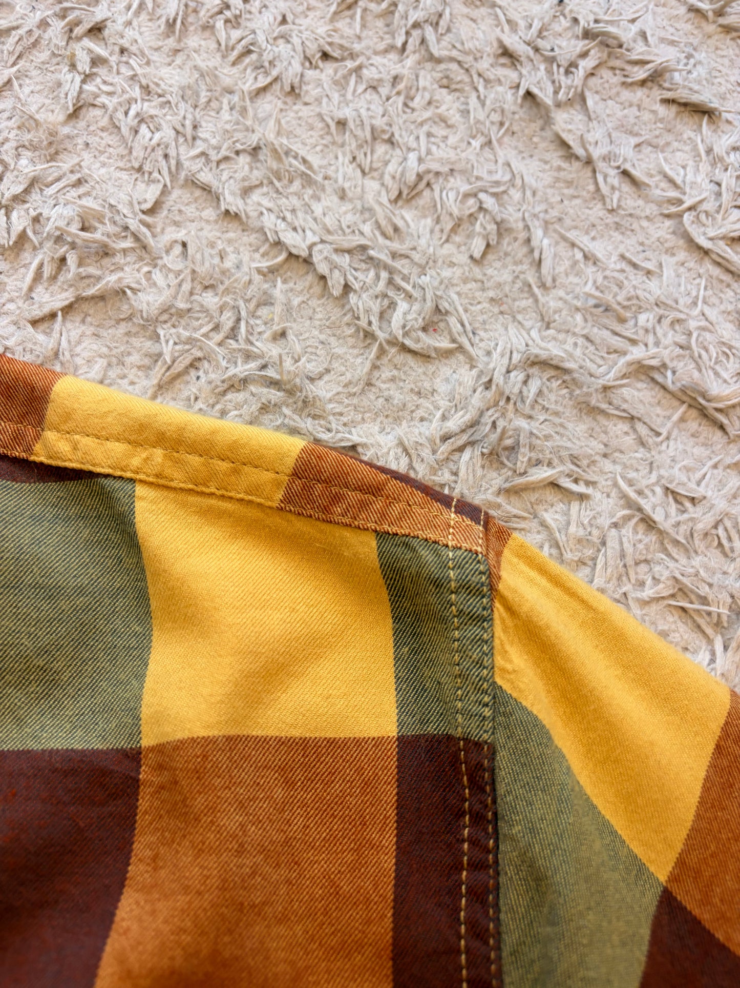 Chemise Tucker + Tate Nordstrom Bûcheron Carreaux Automnaux Jaune Moutarde/Marron/Vert Olive 53% Coton 47% Viscose – Ado XXL / Adulte S-M