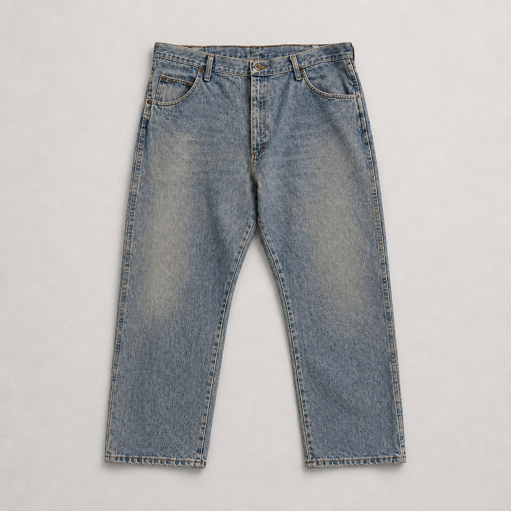 Jean Wrangler Premium Quality vintage droit bleu moyen délavé 100% coton – Homme – Taille W40 L30 (50) | Mode Seconde