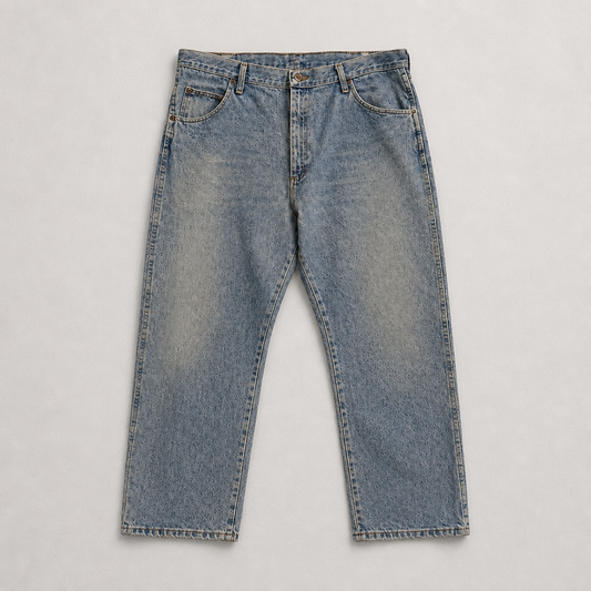 Jean Wrangler Premium Quality vintage droit bleu moyen délavé 100% coton – Homme – Taille W40 L30 (50) | Mode Seconde