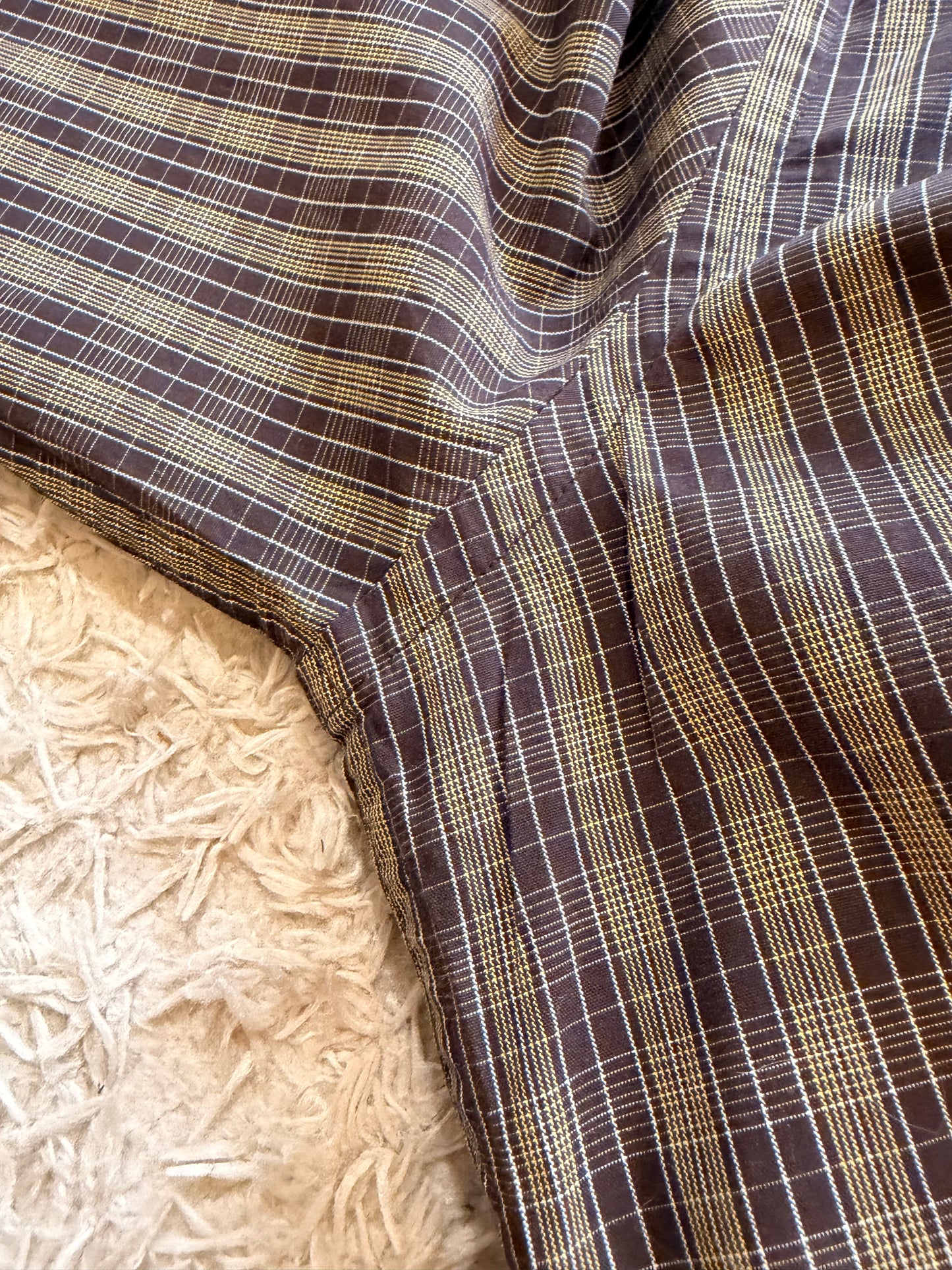 Chemise Perry Ellis 100% Coton à Carreaux Manches Longues – Homme – Taille XL